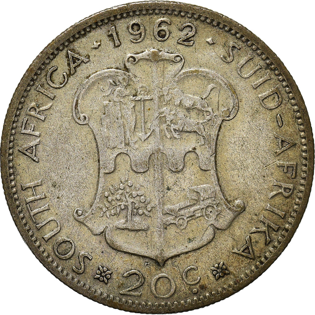 Coin, South Africa, 20 Cents, 1962, EF(40-45), Silver, KM:61