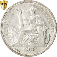 FRENCH INDO-CHINA, Piastre, 1906, Paris, KM:5a.1, PCGS AU58
