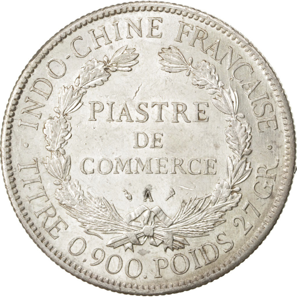 FRENCH INDO-CHINA, Piastre, 1906, Paris, KM:5a.1, PCGS AU58