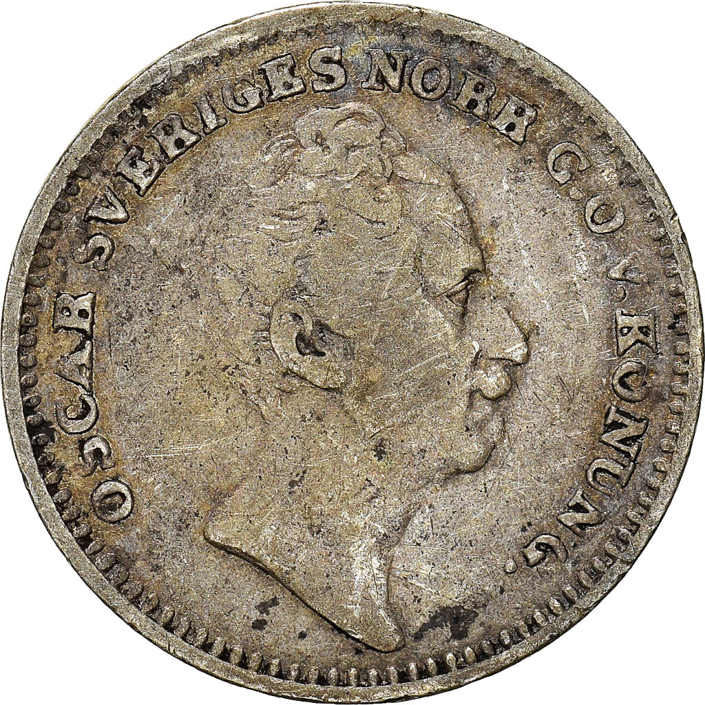 Moneta, Svezia, Oscar I, 1/16 Riksdaler, 1848, MB+, Argento, KM:665