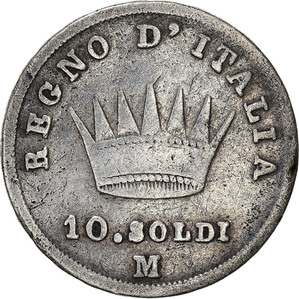 Monnaie, États italiens, KINGDOM OF NAPOLEON, Napoleon I, 10 Soldi, 1810