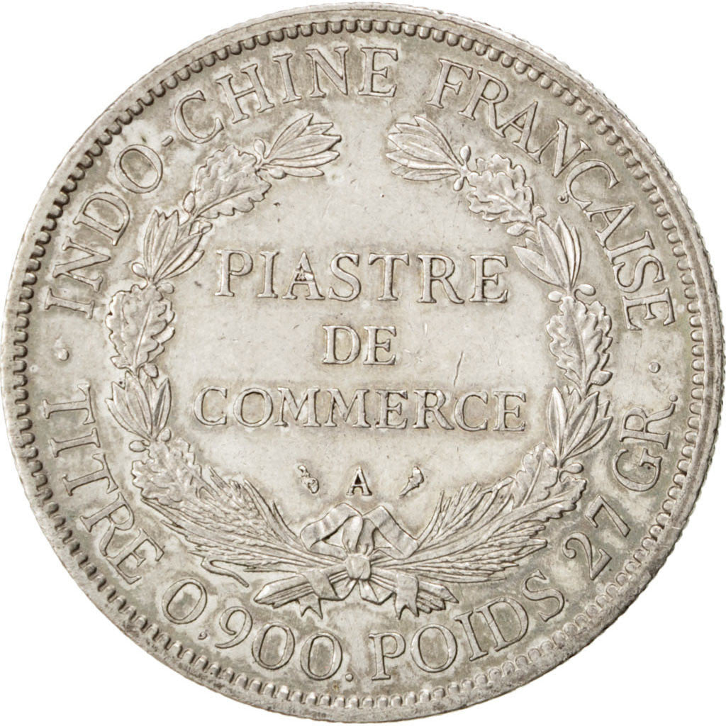 Indocina francese, Piastre, 1907, Paris, BB+, Argento, KM:5a.1, Lecompte:290