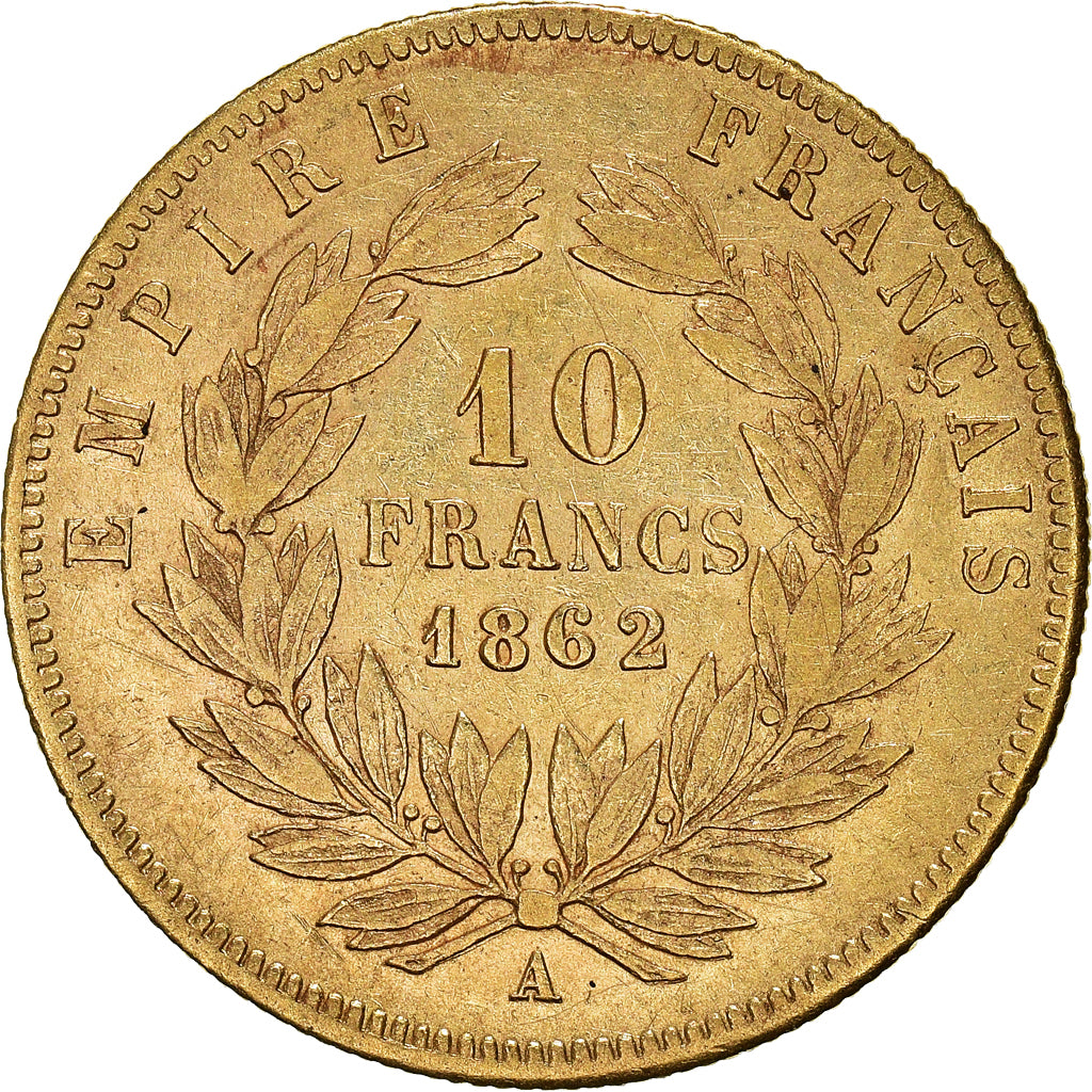 Monnaie, France, Napoleon III, Napoléon III, 10 Francs, 1862, Paris, Frappe