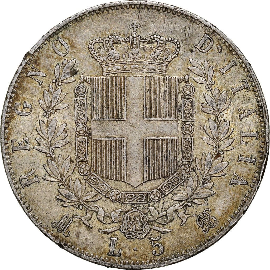 Moneta, Italia, Vittorio Emanuele II, 5 Lire, 1873, Milan, BB, Argento, KM:8.3