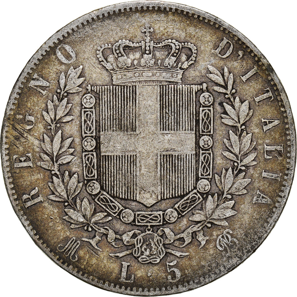 Moneta, Italia, Vittorio Emanuele II, 5 Lire, 1873, Milan, MB+, Argento, KM:8.3