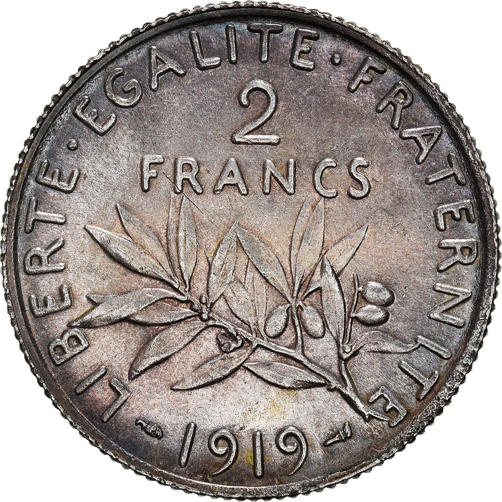 Coin, France, Semeuse, 2 Francs, 1919, Paris, MS(63), Silver, KM:845.1