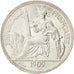 FRENCH INDO-CHINA, Piastre, 1909, Paris, KM #5a.1, AU(50-53), Silver, Lecompte..
