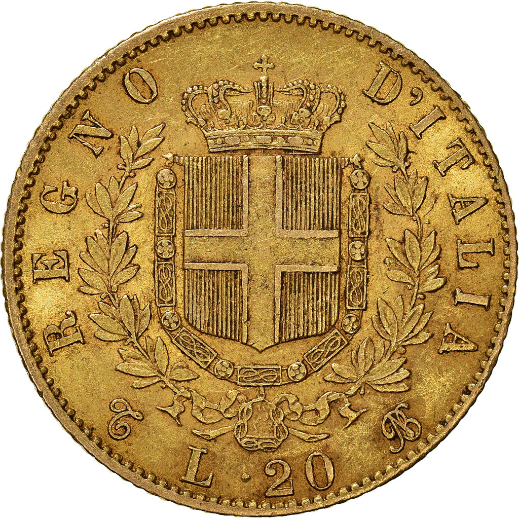 Moneta, Italia, Vittorio Emanuele II, 20 Lire, 1865, Torino, BB, Oro, KM:10.1