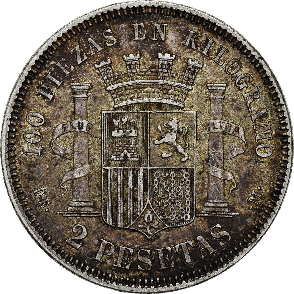 Coin, Spain, Provisional Government, 2 Pesetas, 1870 (75), Madrid, EF(40-45)