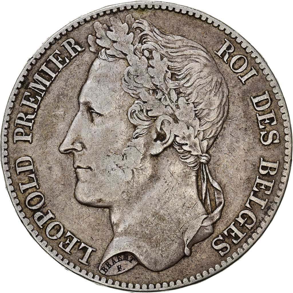 Moneta, Belgio, Leopold I, 5 Francs, 5 Frank, 1848, MB+, Argento, KM:3.2