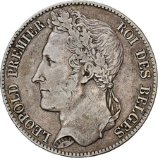 Moneta, Belgio, Leopold I, 5 Francs, 5 Frank, 1848, MB+, Argento, KM:3.2
