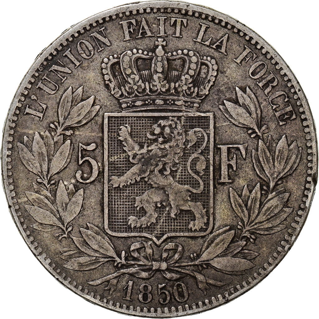 Coin, Belgium, Leopold I, 5 Francs, 5 Frank, 1850, VF(30-35), Silver, KM:17