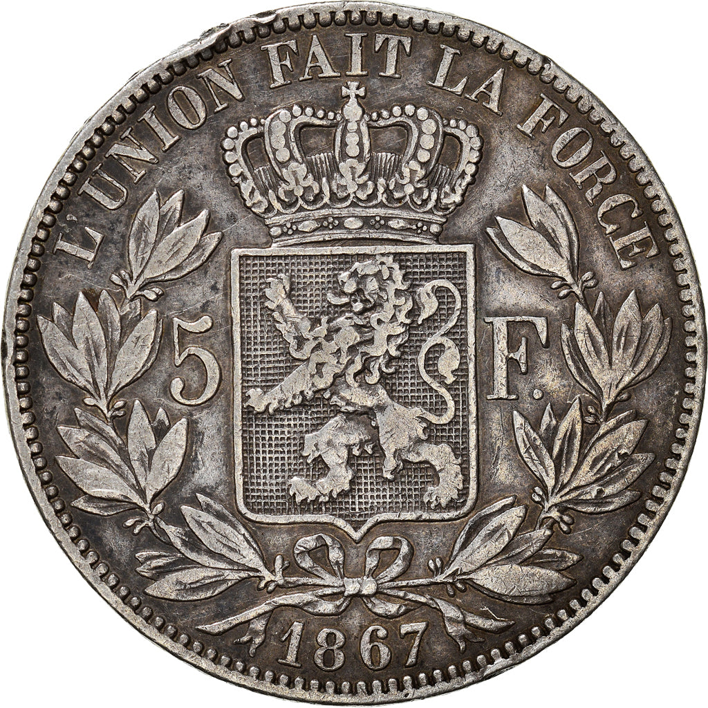 Münze, Belgien, Leopold II, 5 Francs, 5 Frank, 1867, Point après F, SS