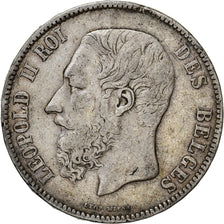 Coin, Belgium, Leopold II, 5 Francs, 5 Frank, 1870, Brussels, VF(30-35), Silver