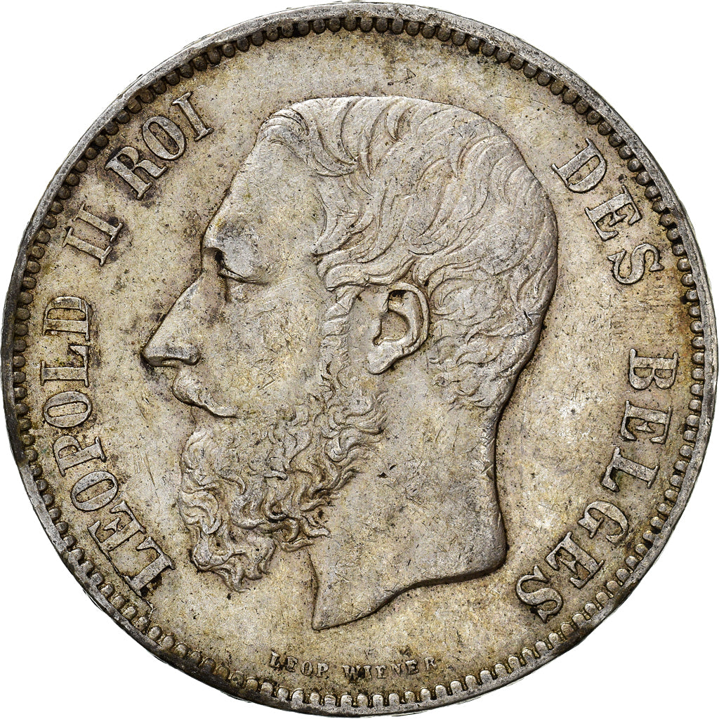 Coin, Belgium, Leopold II, 5 Francs, 5 Frank, 1872, EF(40-45), Silver, KM:24