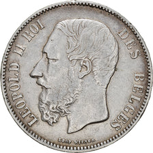 Coin, Belgium, Leopold II, 5 Francs, 5 Frank, 1873, EF(40-45), Silver, KM:24