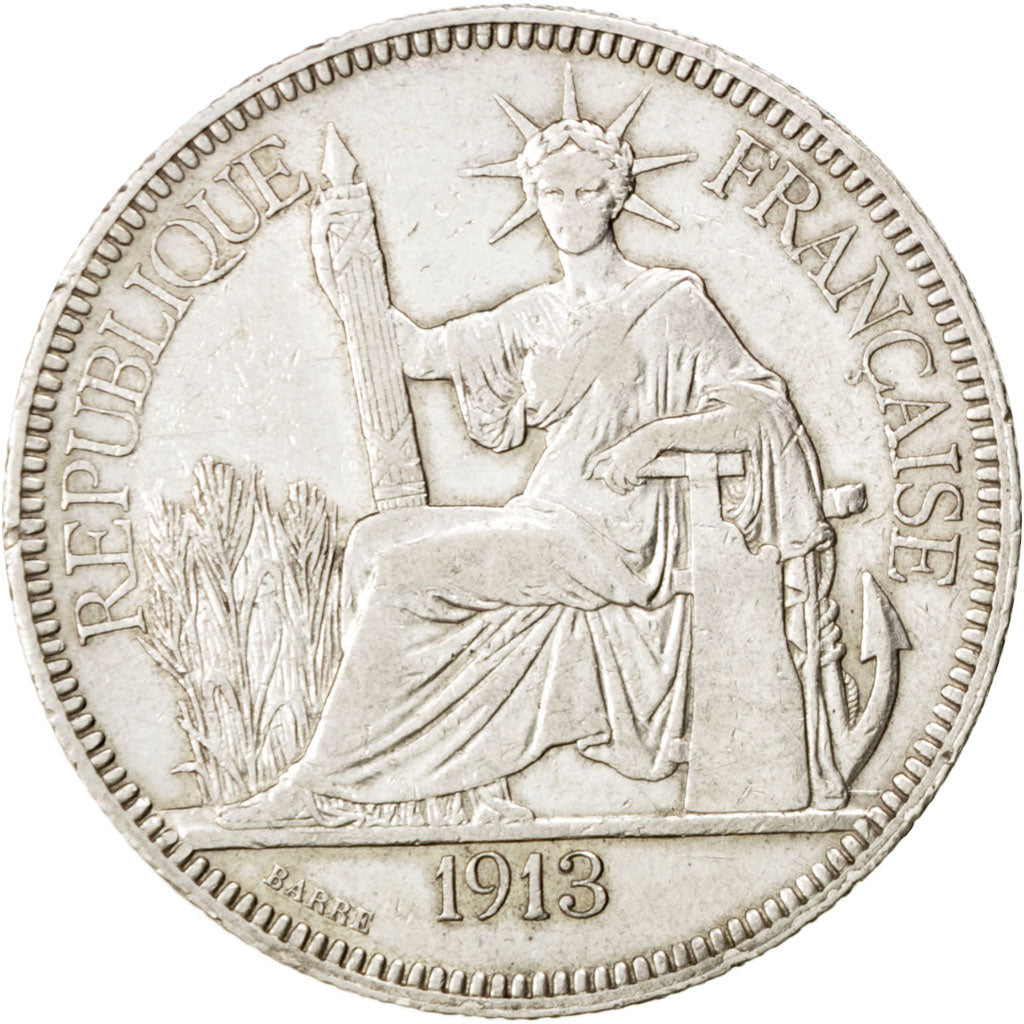 Monnaie, Indochine Française, Piastre, 1913, Paris, TTB, Argent, KM:5a.1