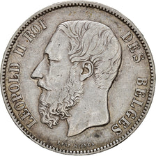 Coin, Belgium, Leopold II, 5 Francs, 5 Frank, 1875, EF(40-45), Silver, KM:24