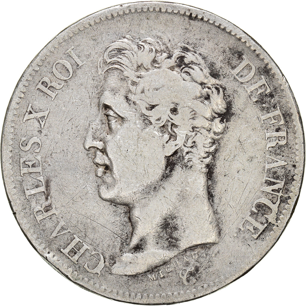 Münze, Frankreich, Charles X, 5 Francs, 1826, Lyon, S, Silber, KM:720.4