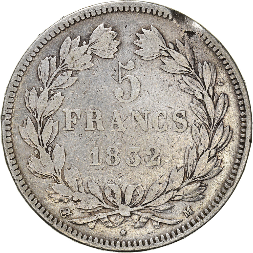 Munten, Frankrijk, Louis-Philippe, 5 Francs, 1832, Toulouse, FR, Zilver