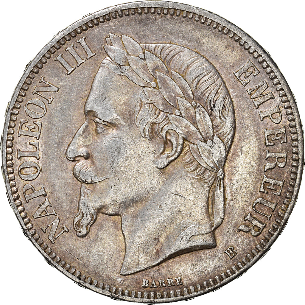 Coin, France, Napoléon III, 5 Francs, 1870, Strasbourg, EF(40-45), Silver