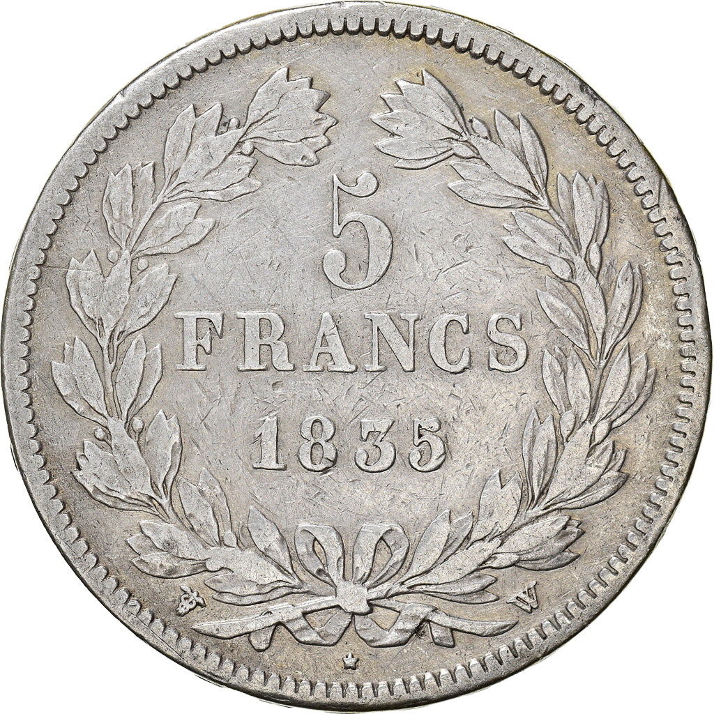 Münze, Frankreich, Louis-Philippe, 5 Francs, 1835, Lille, S, Silber, KM:749.13