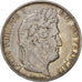 Moneda, Francia, Louis-Philippe, 5 Francs, 1844, Lille, BC+, Plata, KM:749.13