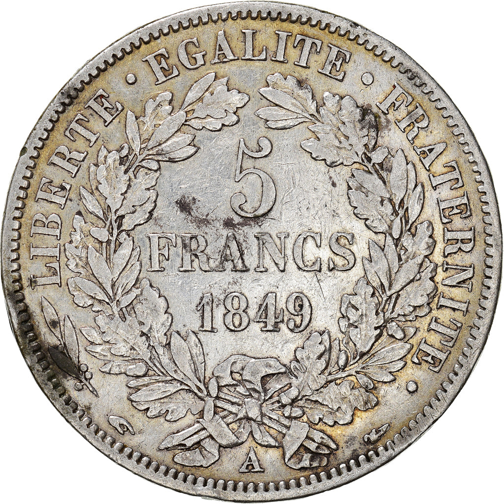 Coin, France, Cérès, 5 Francs, 1849, Paris, EF(40-45), Silver, KM:761.1