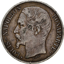 Moneda, Francia, Napoléon III, 5 Francs, 1852, Paris, BC+, Plata, KM:773.1