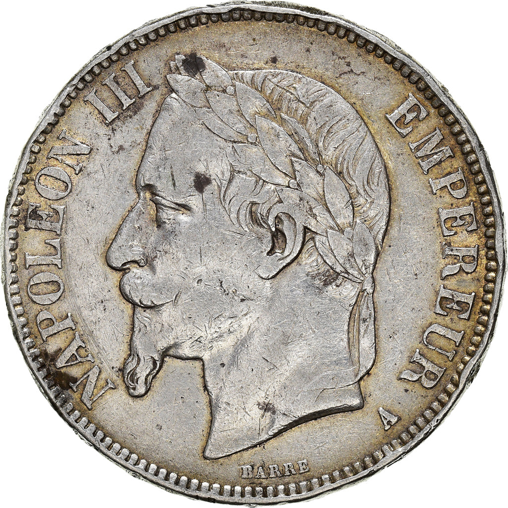 Monnaie, France, Napoleon III, 5 Francs, 1867, Paris, TB+, Argent, KM:799.1