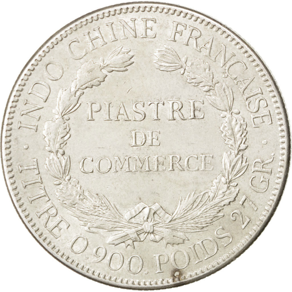 Indocina francese, Piastre, 1921, San Francisco, BB, Argento, KM:5a.2, Lecomp...