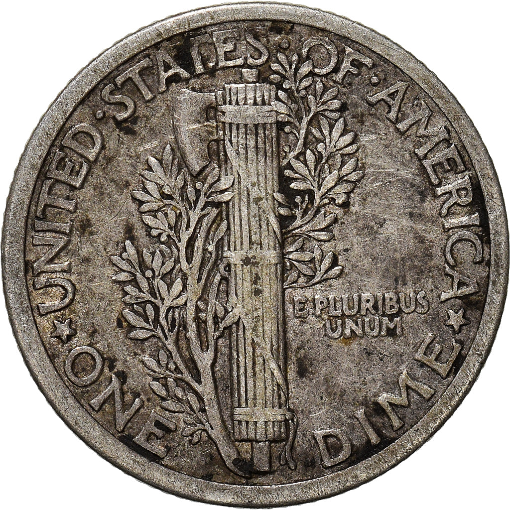 Moneta, Stati Uniti, Mercury Dime, Dime, 1917, U.S. Mint, Philadelphia, MB+