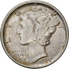 Moneta, USA, Mercury Dime, Dime, 1918, U.S. Mint, San Francisco, AU(50-53)