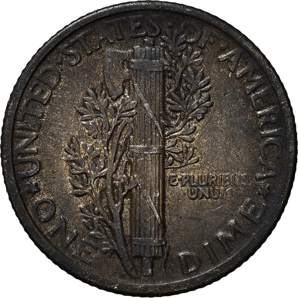 Coin, United States, Mercury Dime, Dime, 1918, U.S. Mint, Philadelphia