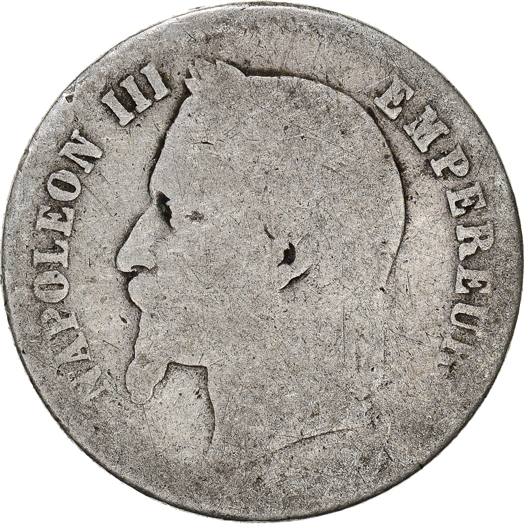 Moneta, Francia, Napoleon III, Napoléon III, 50 Centimes, 1867, Strasbourg, B+
