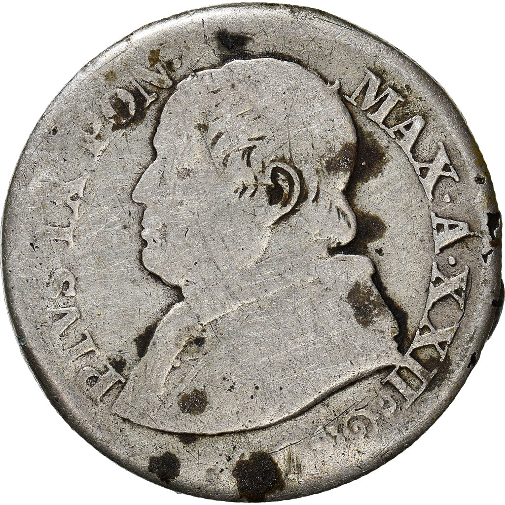 Coin, ITALIAN STATES, PAPAL STATES, Pius IX, 10 Soldi, 50 Centesimi, 1868, Roma