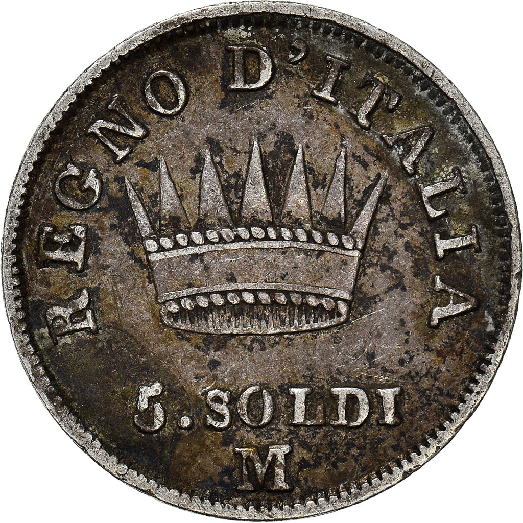 Moneta, DEPARTAMENTY WŁOSKIE, KINGDOM OF NAPOLEON, Napoleon I, 5 Soldi, 1811