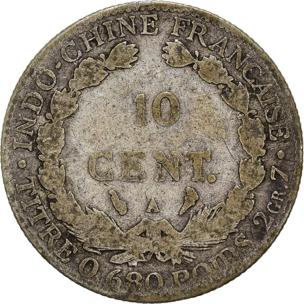 Coin, FRENCH INDO-CHINA, 10 Cents, 1922, Paris, VF(20-25), Silver, KM:16.1