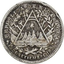 Coin, Nicaragua, 10 Centavos, 1887, Heaton, Birmingham, EF(40-45), Silver, KM:6