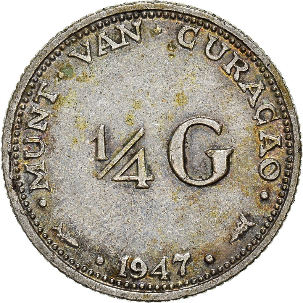 Monnaie, Curacao, 1/4 Gulden, 1947, Denver, TTB+, Argent, KM:44