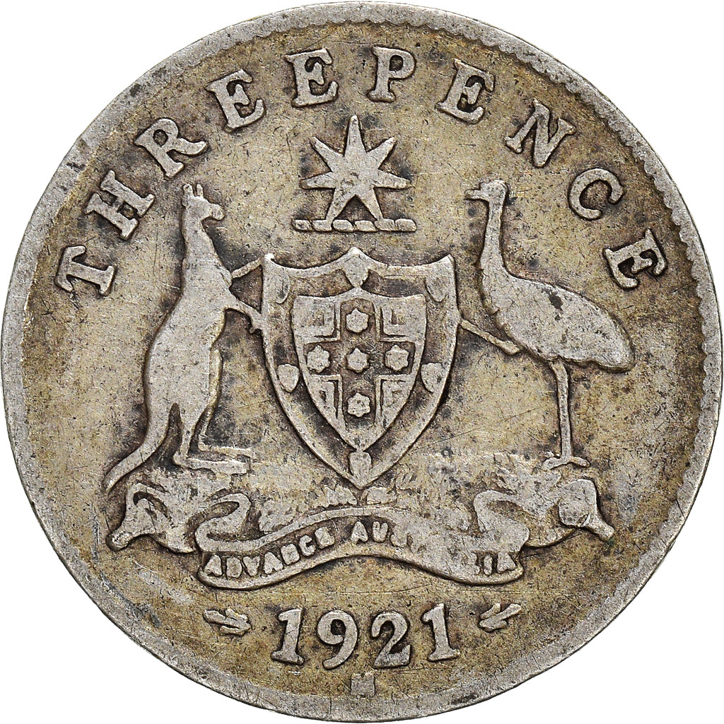 Moneta, Australia, George V, Threepence, 1921, EF(40-45), Srebro, KM:24