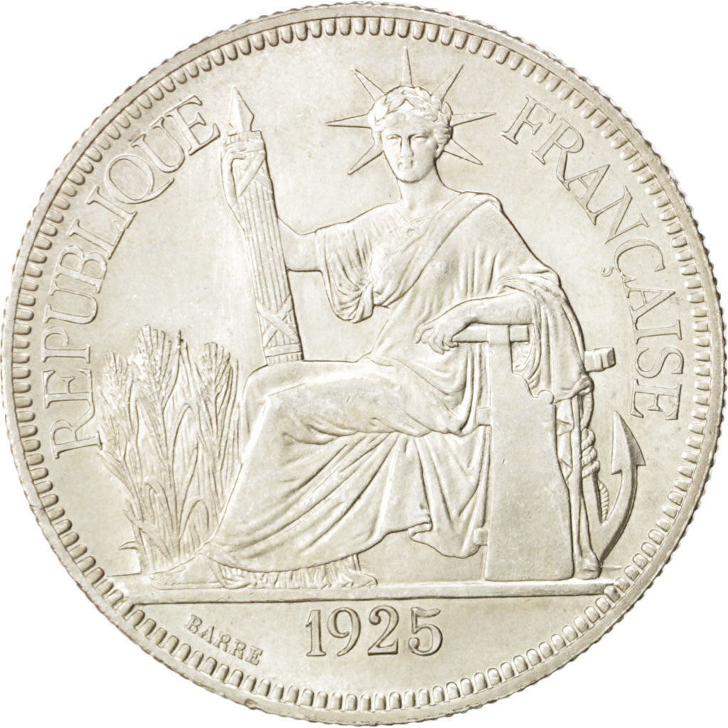 Indochine, 1 Piastre 1925 A, PCGS MS64, KM 5a.1