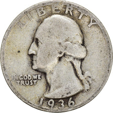 Coin, United States, Washington Quarter, Quarter, 1936, U.S. Mint, Philadelphia