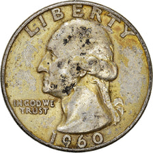 Monnaie, États-Unis, Washington Quarter, Quarter, 1960, U.S. Mint, Denver, TTB