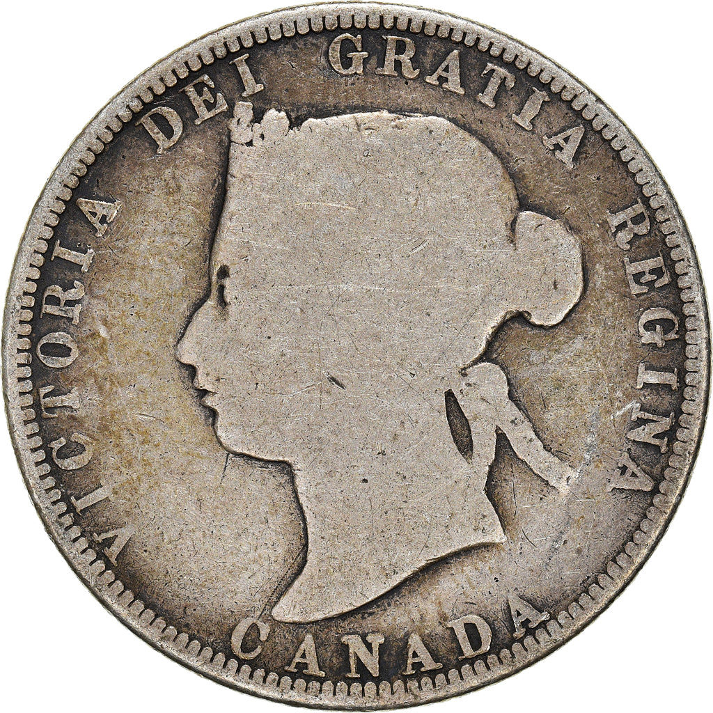 Moneta, Canada, Victoria, 25 Cents, 1874, Royal Canadian Mint, F(12-15), Srebro