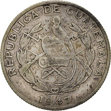Moneta, Guatemala, 1/4 Quetzal, 1947, BB, Argento, KM:243.2