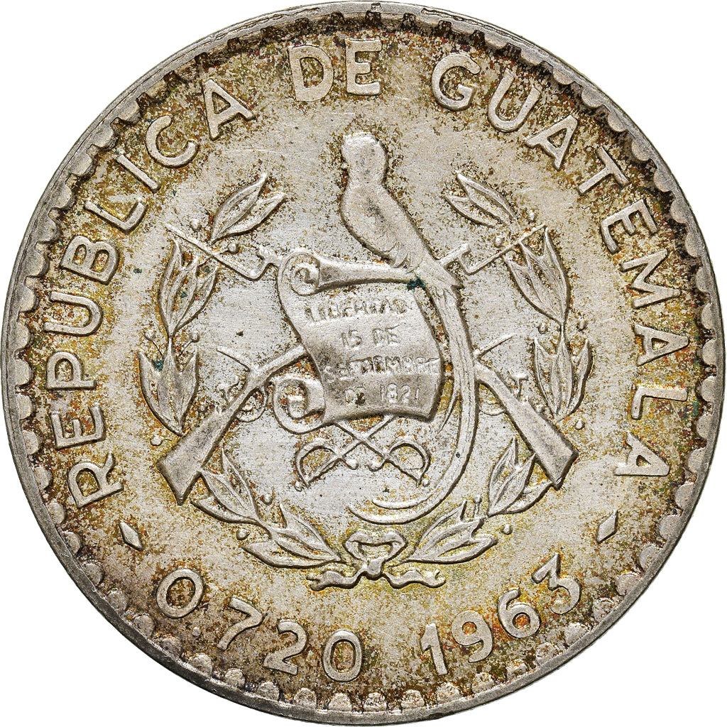 Moneda, Guatemala, 50 Centavos, 1963, EBC+, Plata, KM:264