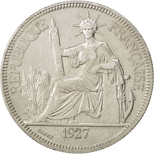 FRENCH INDO-CHINA, Piastre, 1927, Paris, KM #5a.1, EF(40-45), Silver, Lecompte..