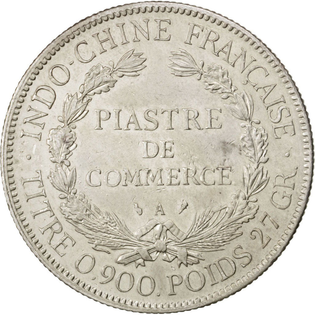 FRENCH INDO-CHINA, Piastre, 1927, Paris, KM #5a.1, EF(40-45), Silver, Lecompte..