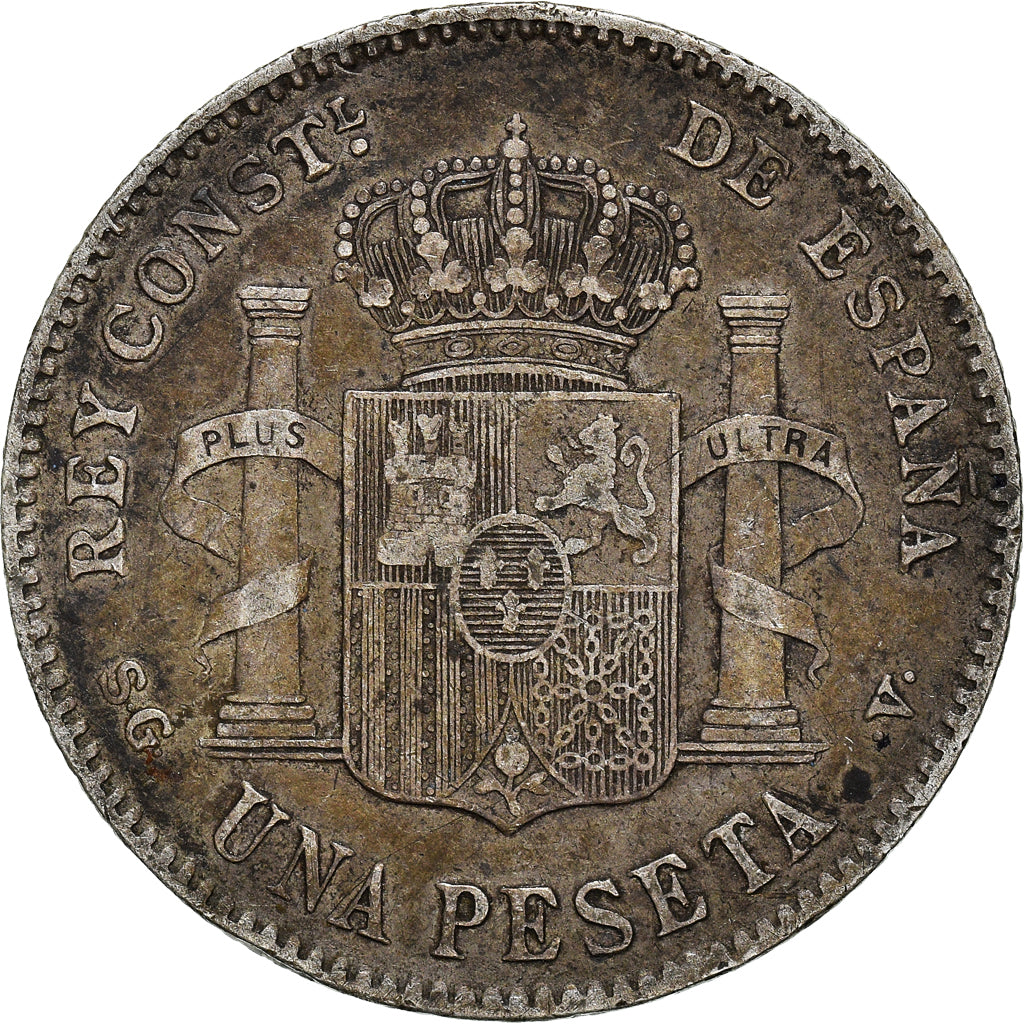 Moneda, España, Alfonso XIII, Peseta, 1899, Madrid, MBC, Plata, KM:706